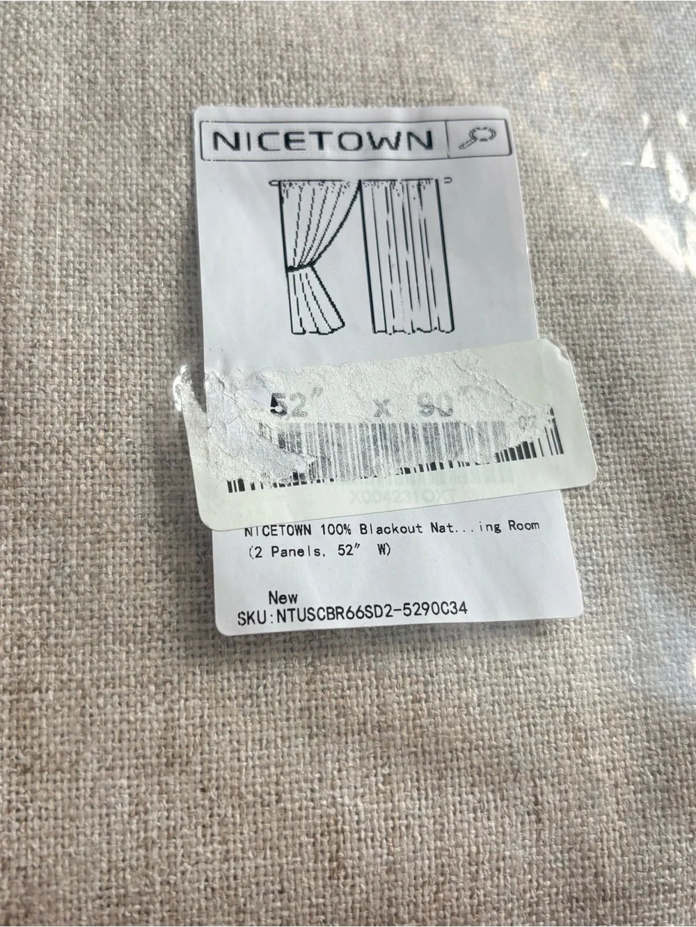 New NICETOWN 100% Blackout Linen Curtains for Bedroom/Living Room 90